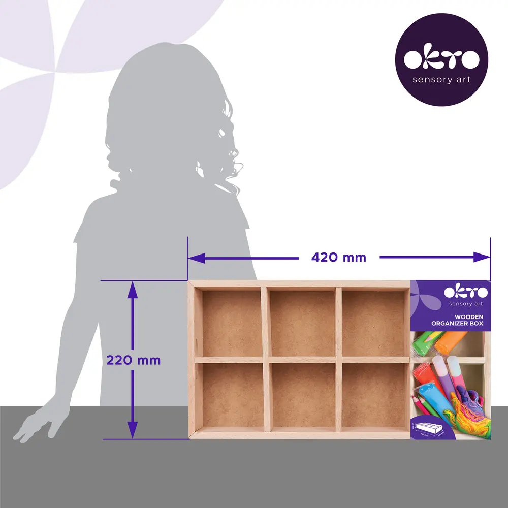 Wooden organizer for school 8 sections - View 2