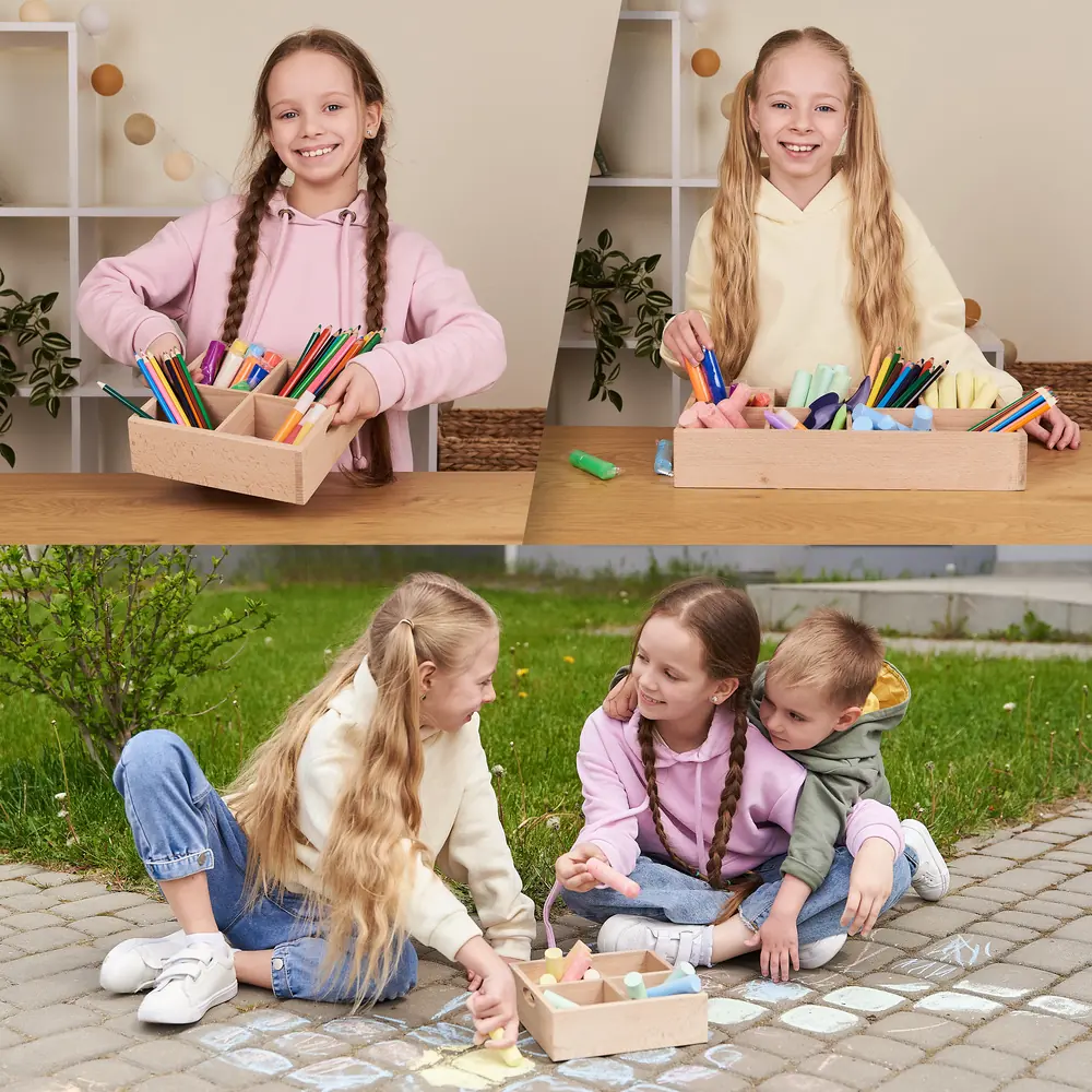 Wooden organizer for school 8 sections thumbnail 5